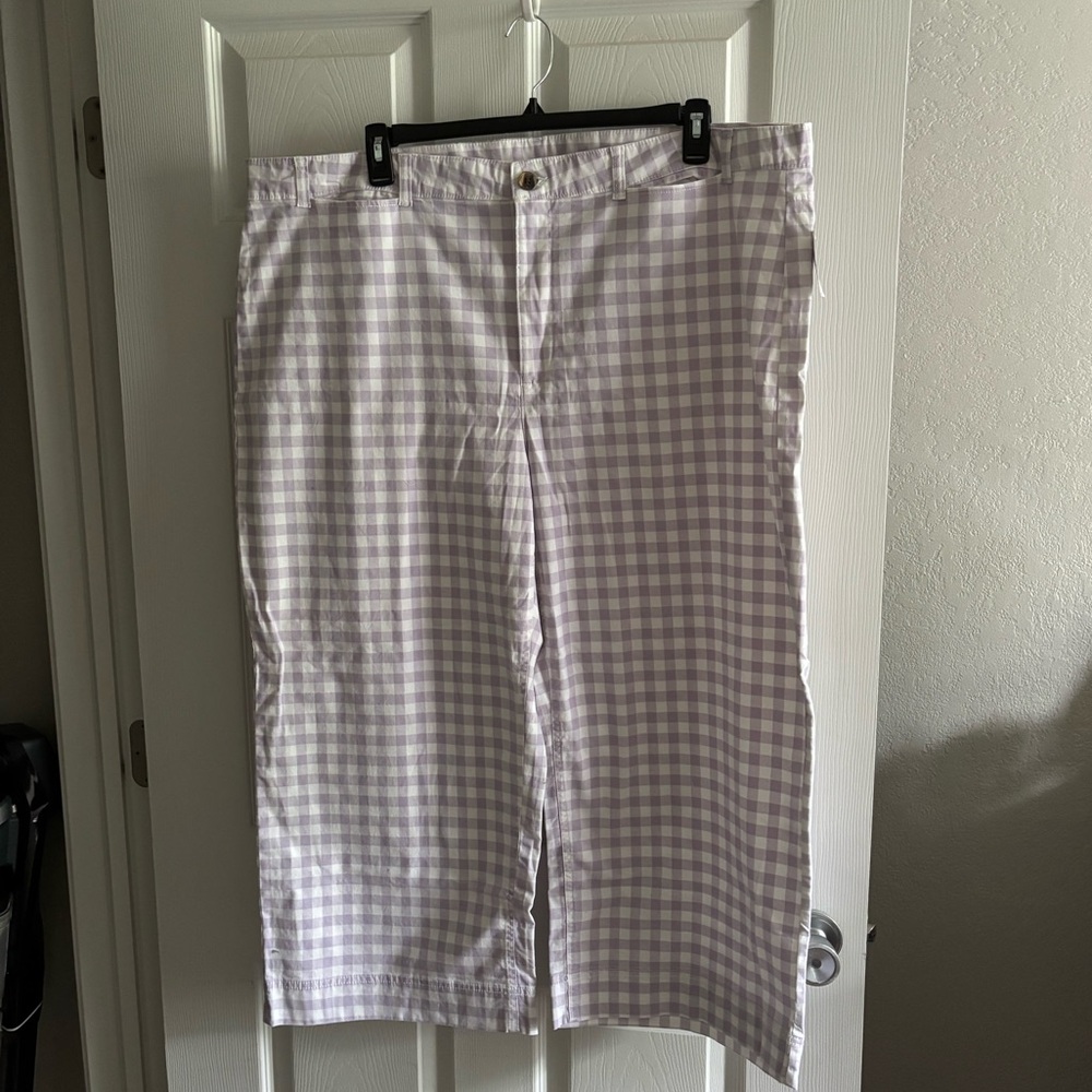 Purple and White Gingham Old Navy Wide Leg Pants - NWT